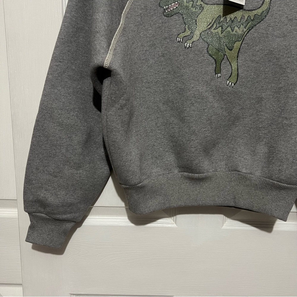 💗 *NEW* Limited Edition- Gray Coach Women Sweater with Glitter Dinosaur Design - Picture 3 of 13